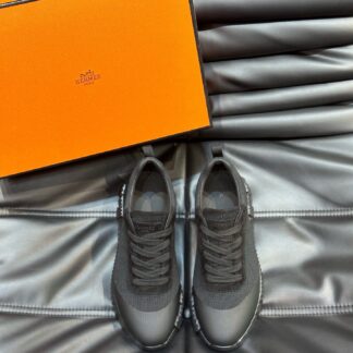 Hermès Men's Black Lightweight Breathable Casual Sneakers