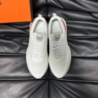 Hermes leather mesh breathable white high-end temperament casual shoes