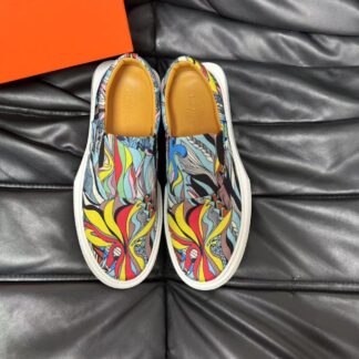 Hermès contrasting leather luxury loafers