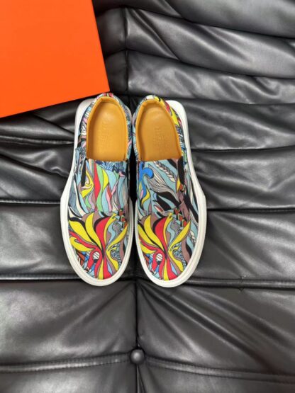 Hermès contrasting leather luxury loafers