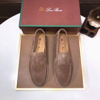 Hermès couple's apricot brown high-end classic loafers
