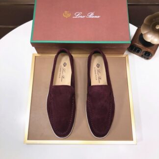 Hermès couple's deep red high-end classic loafers
