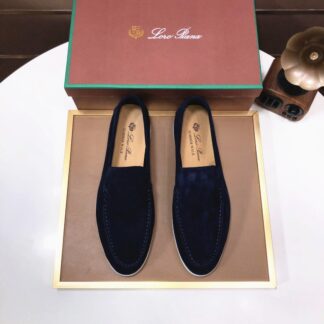 Hermès couple's dark blue high-end classic loafers