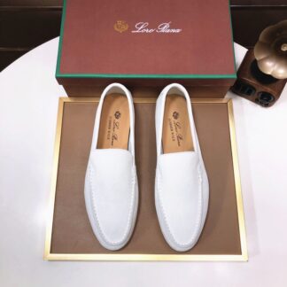 Hermès couple white high-end classic loafers