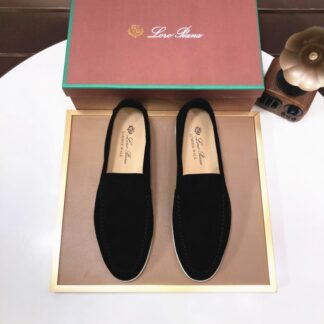 Hermès couple black high-end classic loafers