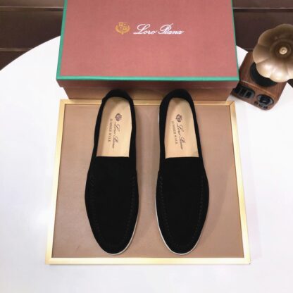 Hermès couple black high-end classic loafers