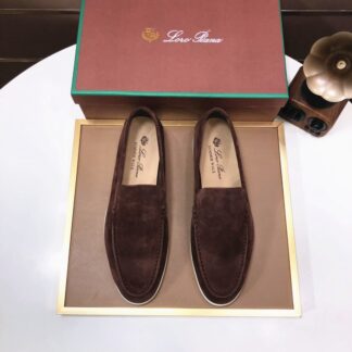 Hermès couple red brown high-end classic loafers