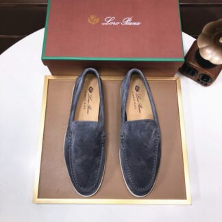 Hermès couple's dark grey high-end classic loafers