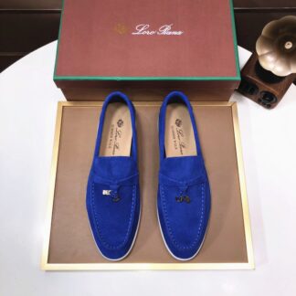 Hermès dark blue couple's high-end classic loafers
