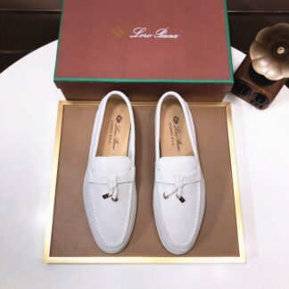 Hermès white couple's high-end classic loafers