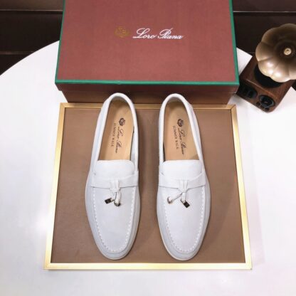 Hermès white couple's high-end classic loafers