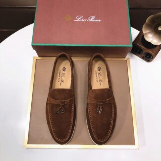 Hermès dark brown couple's high-end classic loafers