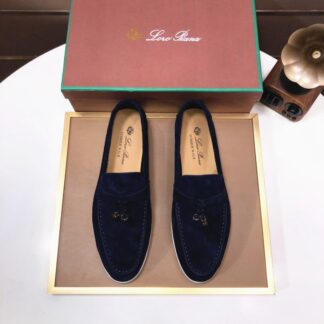 Hermès blue and black couple's high-end classic loafers