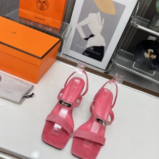 Hermès handmade pink stiletto sandals