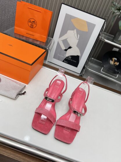 Hermès handmade pink stiletto sandals