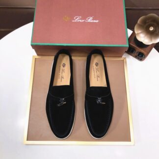 Hermès black couple's high-end classic loafers