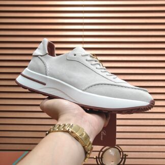 Hermès classic white and grey cashmere sneakers