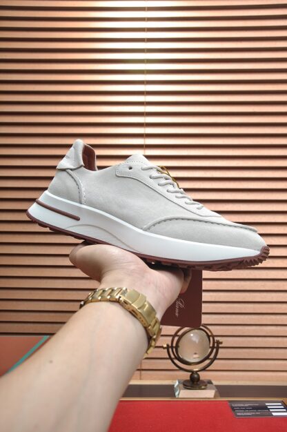 Hermès classic white and grey cashmere sneakers
