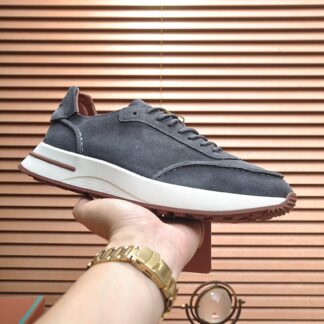 Hermès classic dark grey cashmere loafers