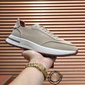 Hermès classic apricot cashmere sneakers