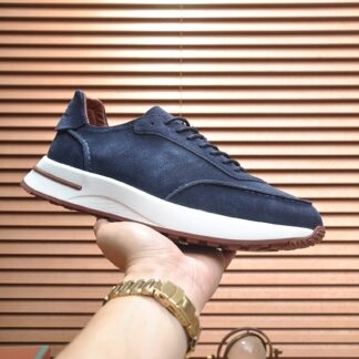 Hermès classic dark blue cashmere sneakers