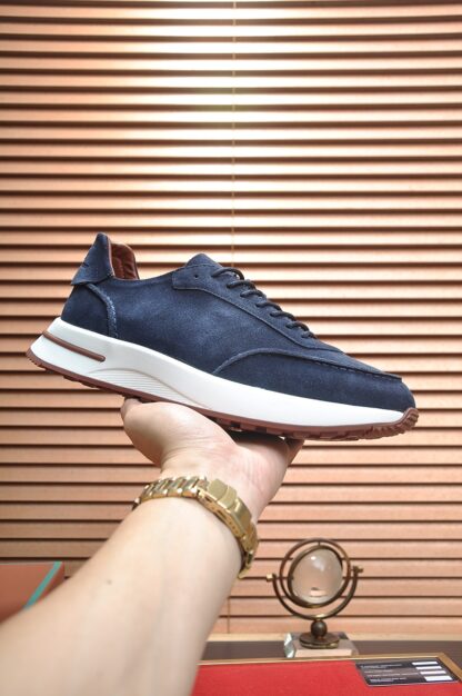 Hermès classic dark blue cashmere sneakers
