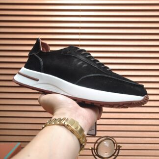 Hermès classic black and brown cashmere sneakers
