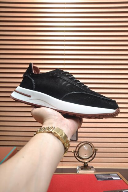 Hermès classic black and brown cashmere sneakers