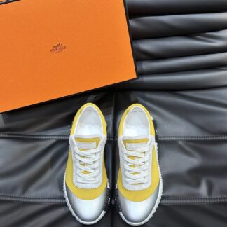 Hermès men's yellow-gray versatile casual sports shoes