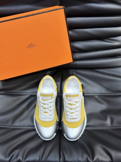 Hermès men's yellow-gray versatile casual sports shoes