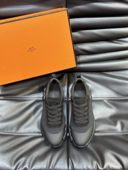Hermès men's black versatile casual sneakers