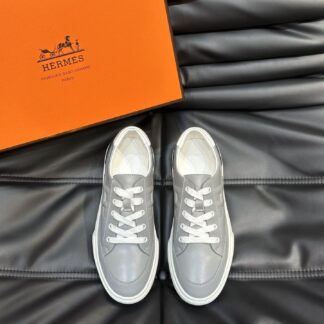 Hermès Men's Light Grey Comfort Low-Top Casual Sneakers