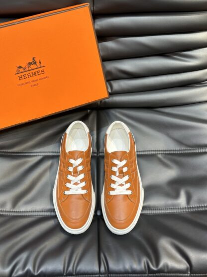 Hermès Men's Dark Brown Comfort Low-Top Casual Sneakers