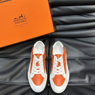 Hermès Men's Orange Comfort Low-Top Casual Sneakers