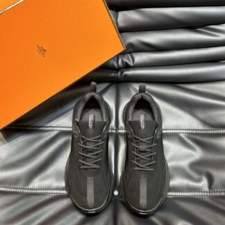 Hermes men's black breathable fashion casual sports shoes