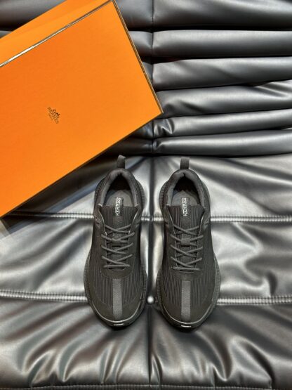 Hermes men's black breathable fashion casual sports shoes