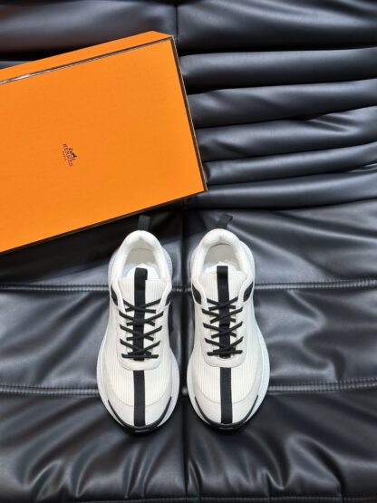 Hermes men's beige black breathable fashion casual sports shoes