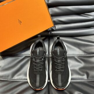 Hermes men's black and white breathable fashion casual sports shoes