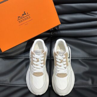 Hermes men's thick-soled gray apricot fashion casual sports shoes