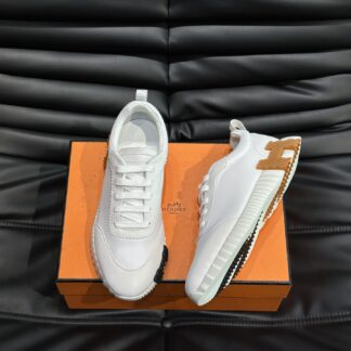 Hermès white versatile casual sneakers