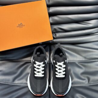 Hermes high-end men's fashion black casual breathable simple sports shoes