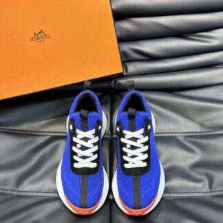 Hermes high-end men's fashion blue and black casual breathable simple sports shoes