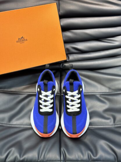 Hermes high-end men's fashion blue and black casual breathable simple sports shoes