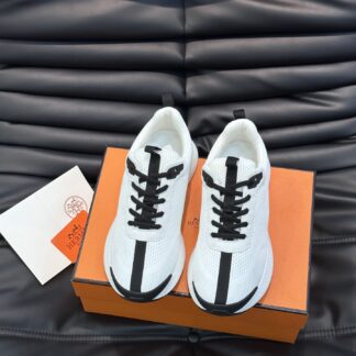 Hermes men's white comfortable breathable simple casual sports shoes