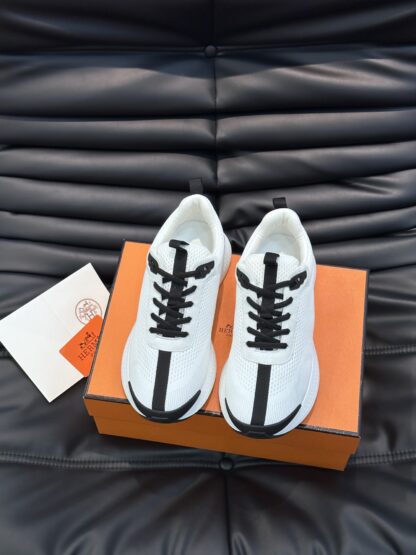 Hermes men's white comfortable breathable simple casual sports shoes