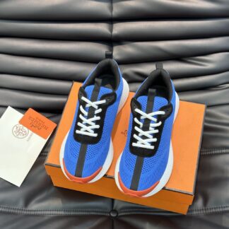 Hermes men's blue and white comfortable breathable simple casual sports shoes
