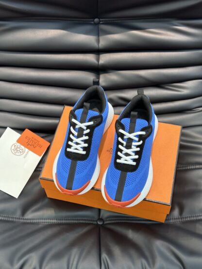 Hermes men's blue and white comfortable breathable simple casual sports shoes