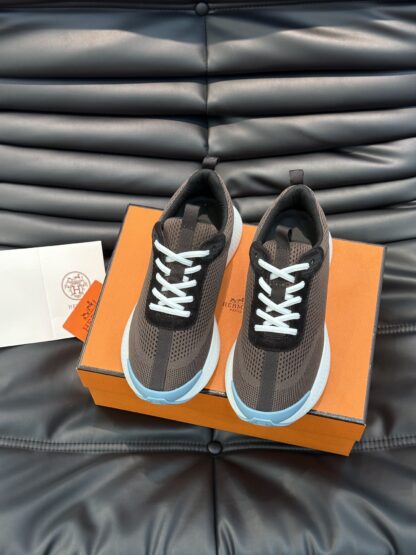 Hermes men's brown comfortable breathable simple casual sports shoes