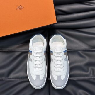 Hermès men's lightweight low-top white and brown casual sports shoes