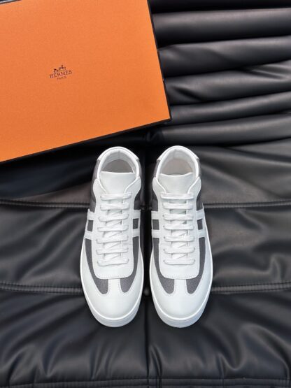 Hermes men's white and gray soft and comfortable high-top casual sports shoes